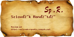 Szlovák Renátó névjegykártya