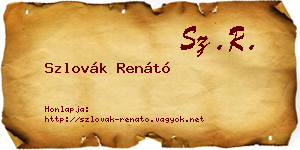 Szlovák Renátó névjegykártya